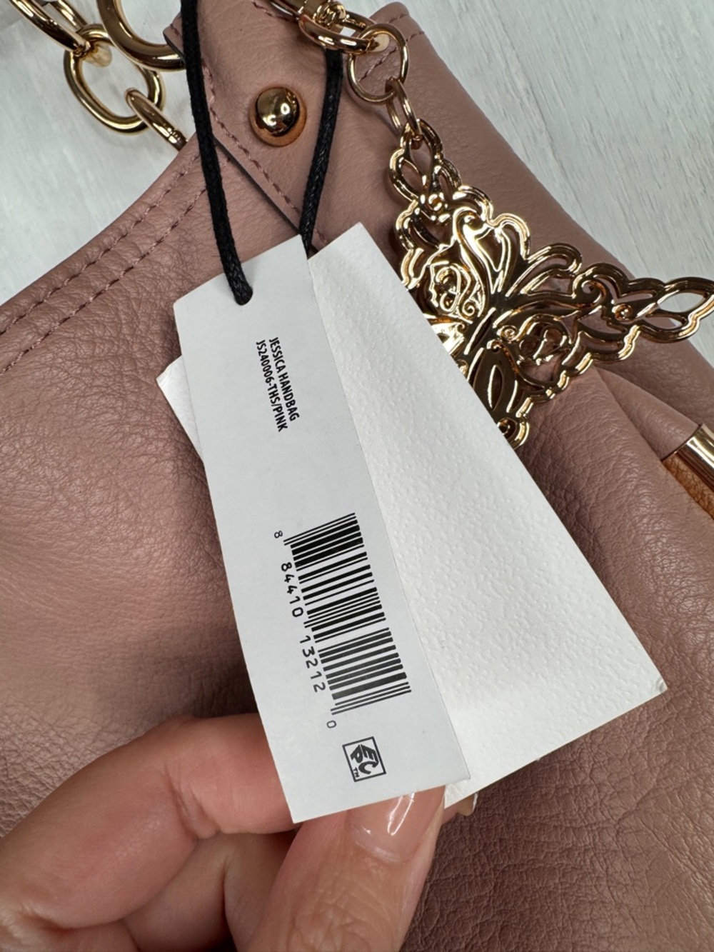 Jessica Simpson Blush Pink Leather Shoulder Bag with Gold Hardware - Picture 8 of 14
